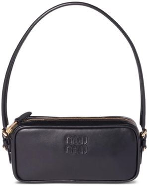 Miu Miu Bolso mini con detalle de logo - Azul