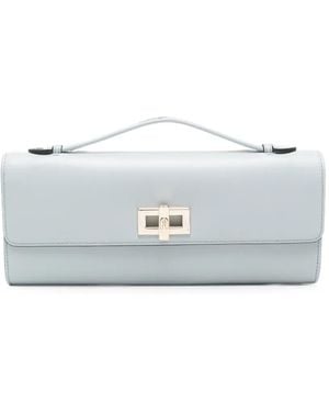 Furla Twist-Lock Leather Clutch Bag - White