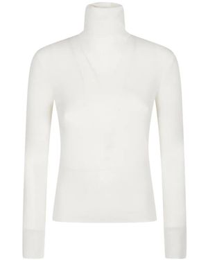 P.A.R.O.S.H. Gerippter Rollkragenpullover - Weiß