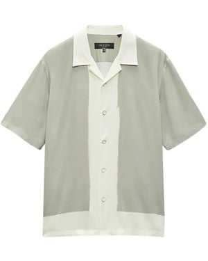 Rag & Bone Two-Tone Revere-Collar Shirt - White