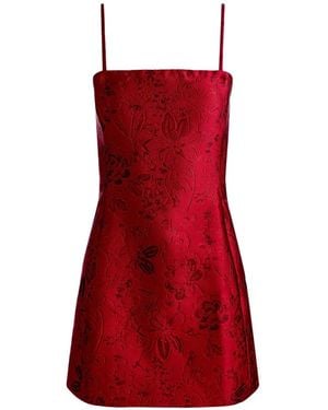 Alice + Olivia Velia Floral-Jacquard Mini Dress - Red