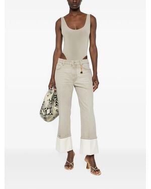 Stella McCartney Vaqueros Capri Con Detalle De Cadena - Blanco