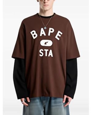 A Bathing Ape Bape Sta T-Shirt Mit Rundem Ausschnitt - Braun