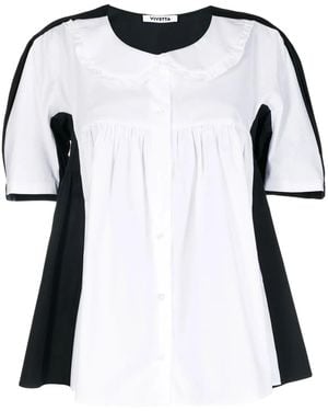 Vivetta Blusa Con Volantes - Negro