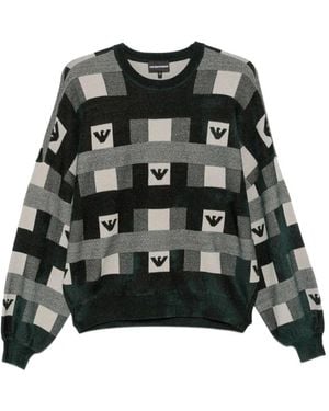 Emporio Armani Pullover Mit Logo-Muster - Schwarz