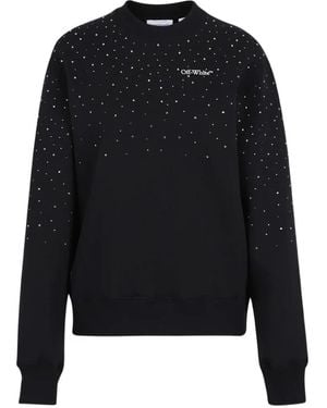 Off-White c/o Virgil Abloh Embellished Round-Neck Sweatshirt - Black
