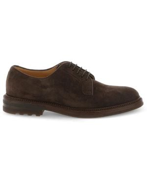 Brunello Cucinelli Derbies En Daim - Brown