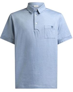Etro Polo À Logo Brodé - Blue