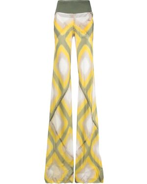 Rick Owens All-Over Graphic-Print Pants - Yellow