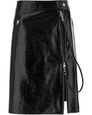 Courreges ジップ ストレートスカート - ブラック