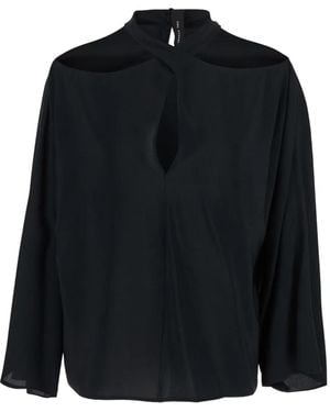 FEDERICA TOSI Criss-Cross-Neck Blouse - Black