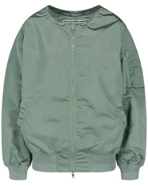 Alexander Wang Drawstring-Neck Utility-Pocket Bomber Jacket - Green