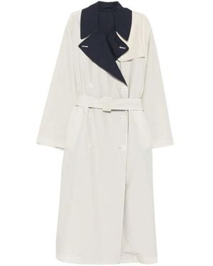 Replay Gabardina Con Cinturón - Blanco