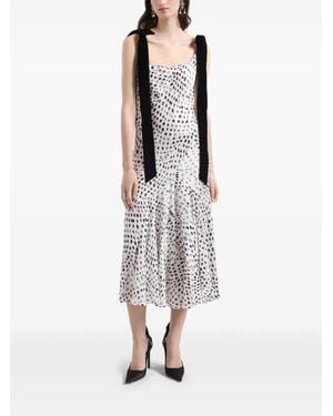 Nina Ricci Robe Mi-Longue En Satin À Pois - White