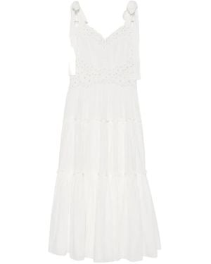Chloé Kleid Mit Lochstickerei - Weiß