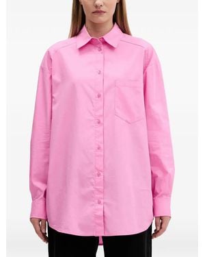 Desigual Chest-Pocket Graphic-Print Shirt - Pink