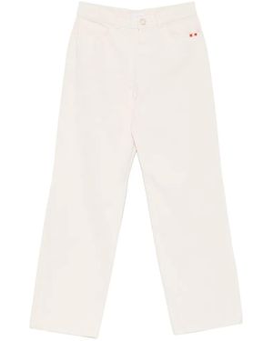 AMISH Zip-Up Straight-Leg Jeans - White