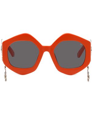 Philipp Plein Lunettes De Soleil À Monture Géométrique - Red