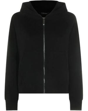 Max Mara Logo-Embroidered Zip-Up Hoodie - Black