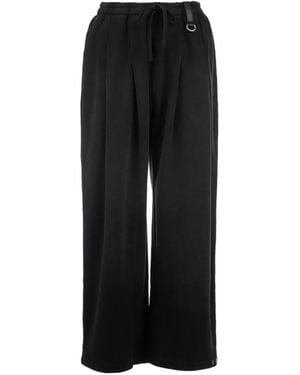 TEAM WANG design Washed Drawstring Track Trousers - Black
