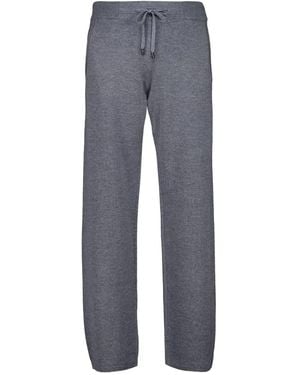 Piacenza Cashmere Pantalon Droit À Lien De Resserrage - Gris