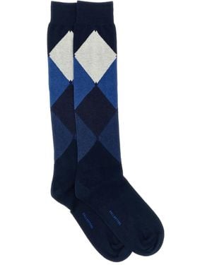 Ballantyne Diamond-Patterned Stocking - Blue