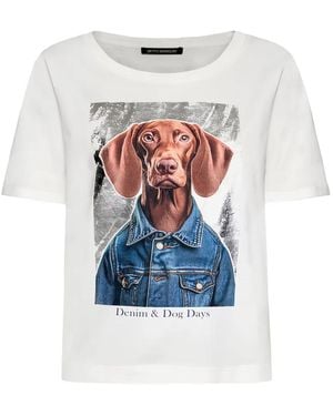 Betty Barclay Dog-Print Short-Sleeve T-Shirt - White