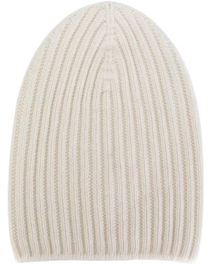 Barrie Ribbed-Knit Cashmere Beanie - Natural