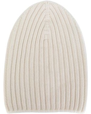 Barrie Ribbed-Knit Cashmere Beanie - Natural