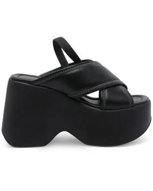 Vic Matié Crossover Plateau Sandals - Black