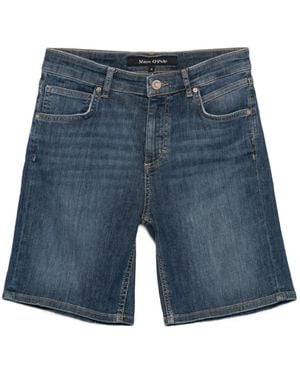 Marc O' Polo Contras-Stitching Denim Shorts - Blue