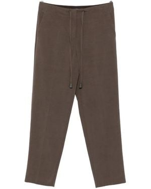 Giorgio Armani Drawstring Straight-Leg Pants - Gray