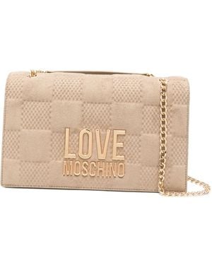 Love Moschino Quilted Logo Shoulder Bag - Natural