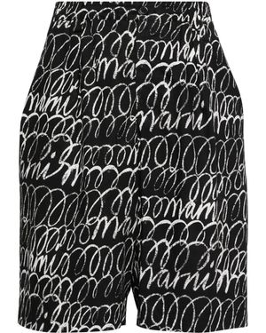 Marni Echoes-Print Cotton Shorts - Black
