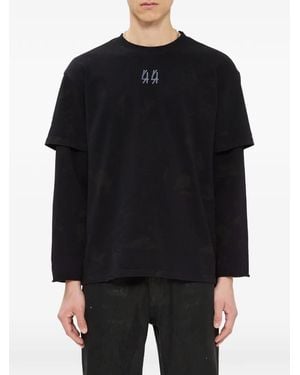 44 Label Group Artisanal 44 Layered-Sleeve T-Shirt - Black