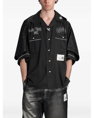 Maison Mihara Yasuhiro Chemise Brodée À Manches Superposées - Black