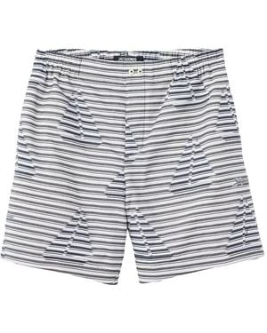 Jacquemus Caleçon Striped Cotton Shorts - White