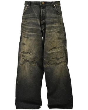 KAMIYA Jean À Effet Usé - Green