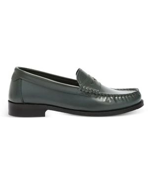 Furla University Leather Loafers - Green