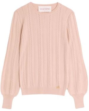 Valentino Garavani Vロゴ シグネチャーリブセーター - ピンク
