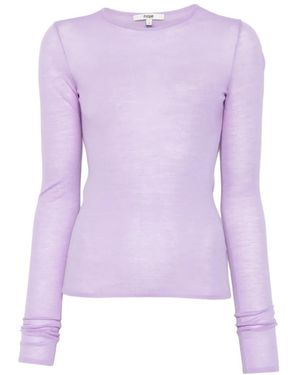 Maje Embroidered Long-Sleeve Top - Purple