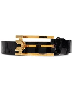Victoria Beckham Wide-Buckle Leather Belt - White