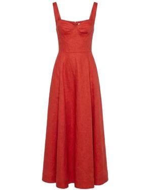 Nicholas Anya Paneled Sleeveless Dress - Red