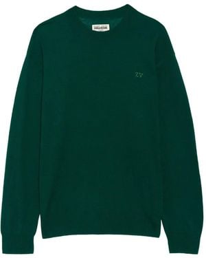 Zadig & Voltaire Swyna Logo-Embellished Cashmere Jumper - Green