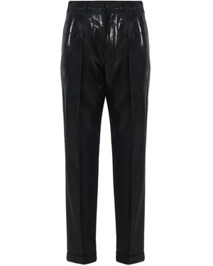 Maison Margiela Glazed-Effect Trousers - Black