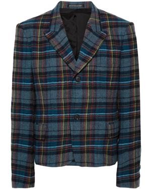 Yohji Yamamoto Blazer Tartan - Blu