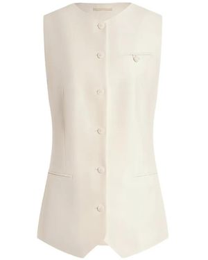 12 STOREEZ Rotunda Button-Up Vest - White