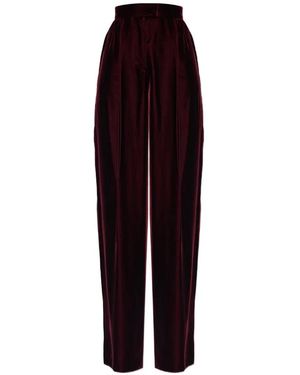 Valentino Garavani Velvet Pleated Pants - Purple
