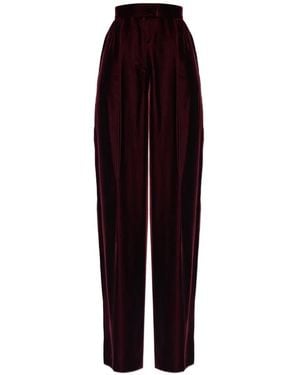 Valentino Garavani Velvet Pleated Trousers - Purple