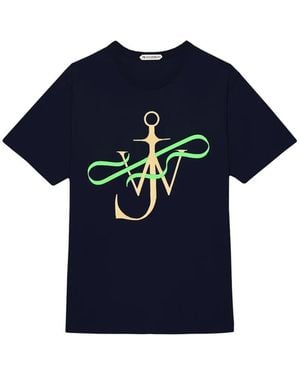 JW Anderson Anchor-Motif Cotton T-Shirt - Blue